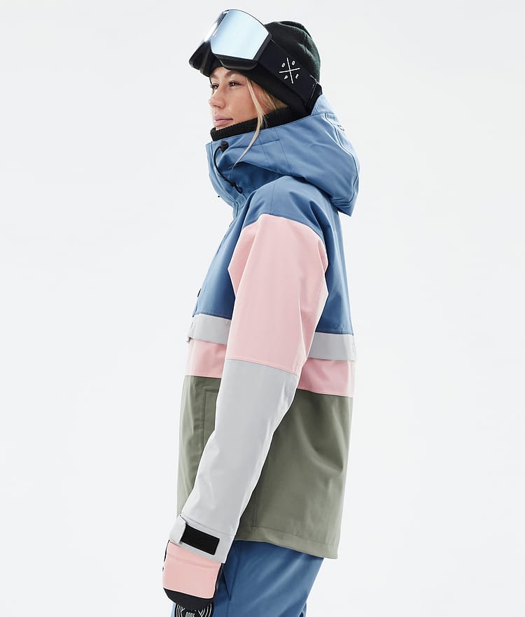 Legacy Track W Snowboard Jacket Women Blue Steel/Light Grey/Soft Pink/Greenish, Image 6 of 8