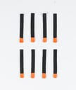 8pc Rips Tape Zip Puller Vervangingsonderdeel Heren Black/Orange Tip