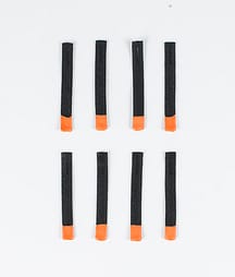 Utilities 8pc Rips Tape Zip Puller Replacement Parts Black/Orange Tip