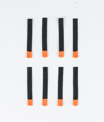8pc Rips Tape Zip Puller Vervangingsonderdeel Black/Orange Tip