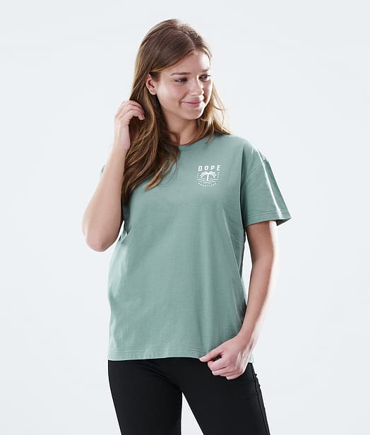 Regular T-shirt Femme Faded Green