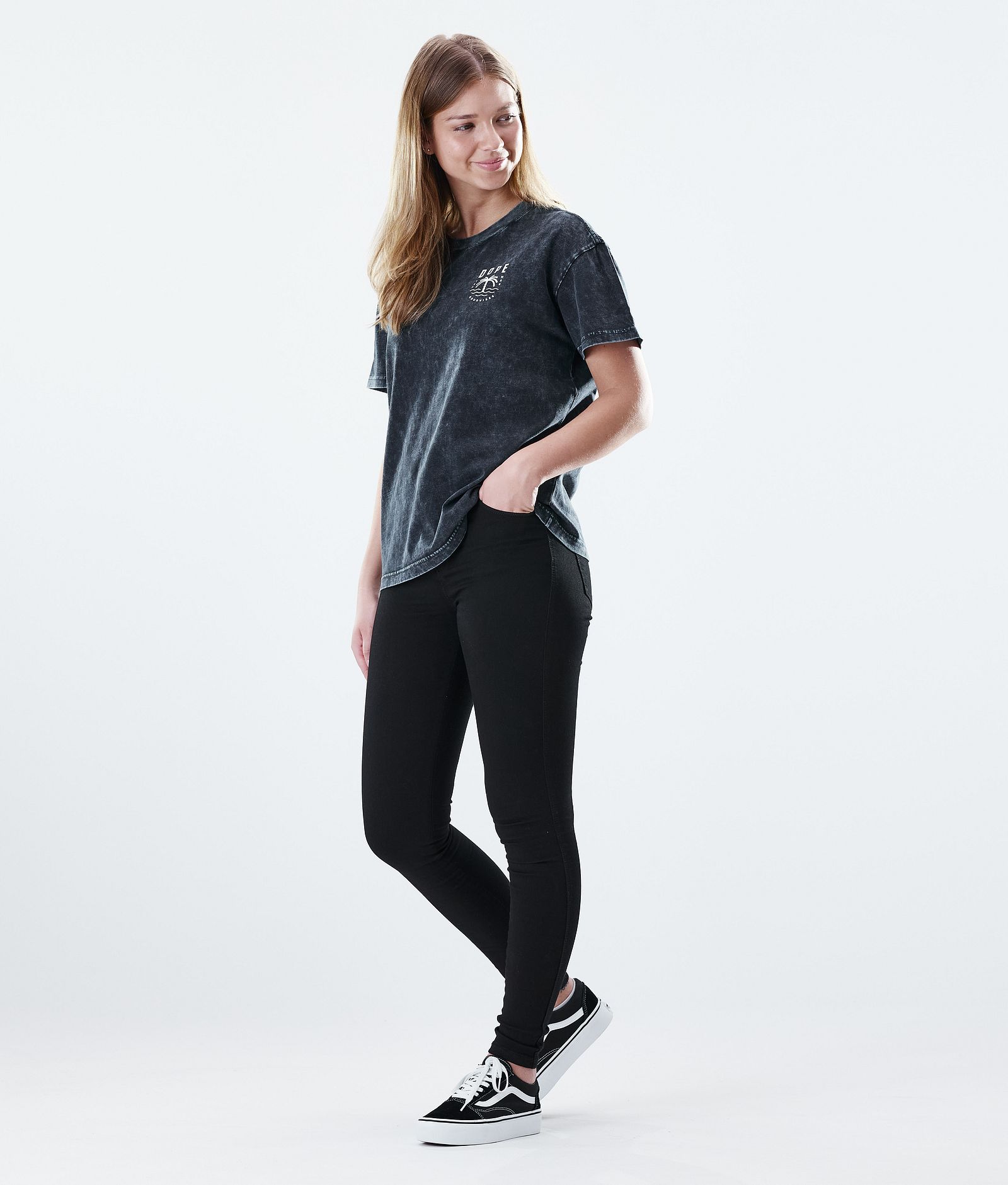 Regular Camiseta Mujer Palm Bleached Black, Imagen 3 de 7