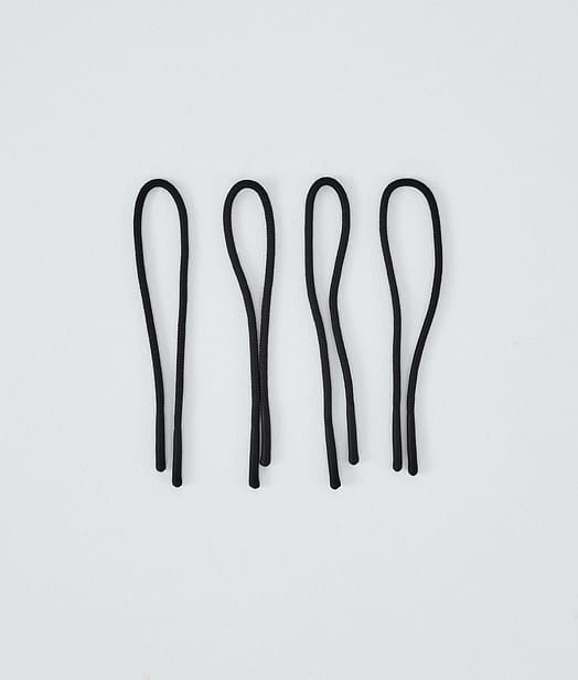 Round Zip Puller String Partes de Remplazo Black/Black Tip