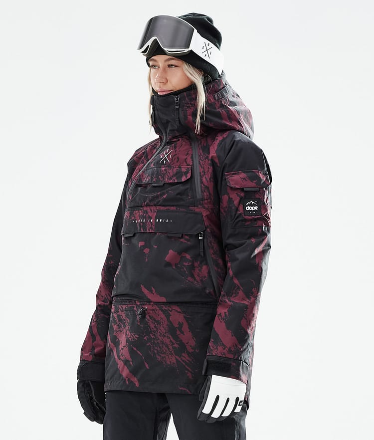 Akin W 2021 Chaqueta Snowboard Mujer Paint Burgundy, Imagen 1 de 11