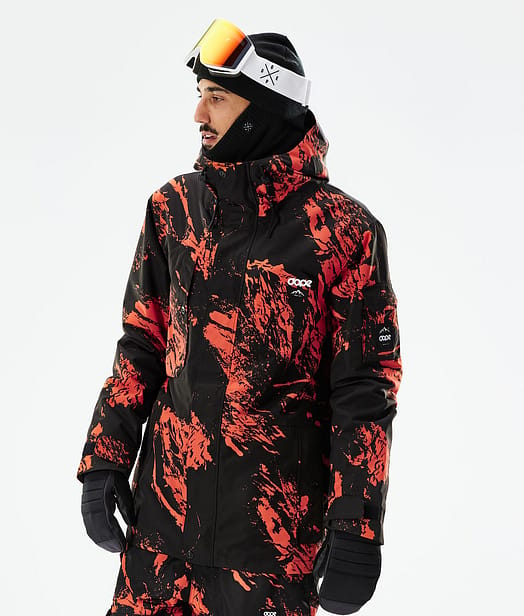 Adept 2021 Veste de Ski Homme Paint Orange