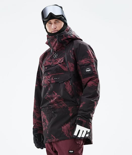 Akin 2021 Bunda na Snowboard Pánské Paint Burgundy
