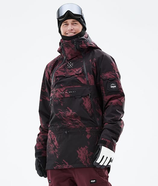 Akin 2021 Lyžařská Bunda Pánské Paint Burgundy