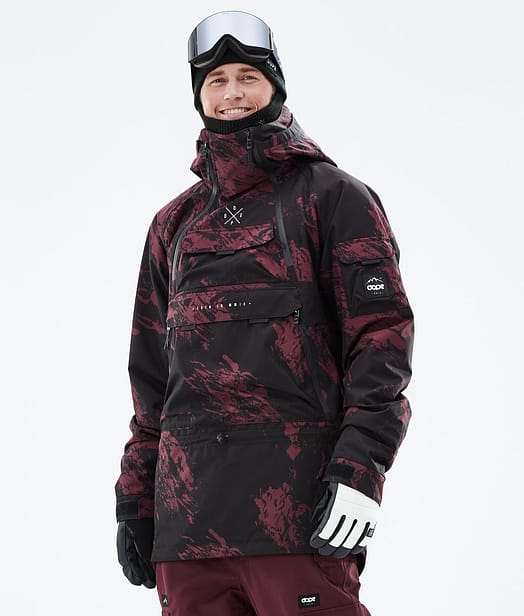 Akin 2021 Ski Jacket Men Paint Burgundy