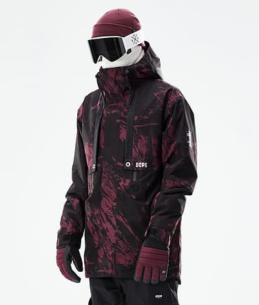 Mojo Lyžařská Bunda Pánské Paint Burgundy
