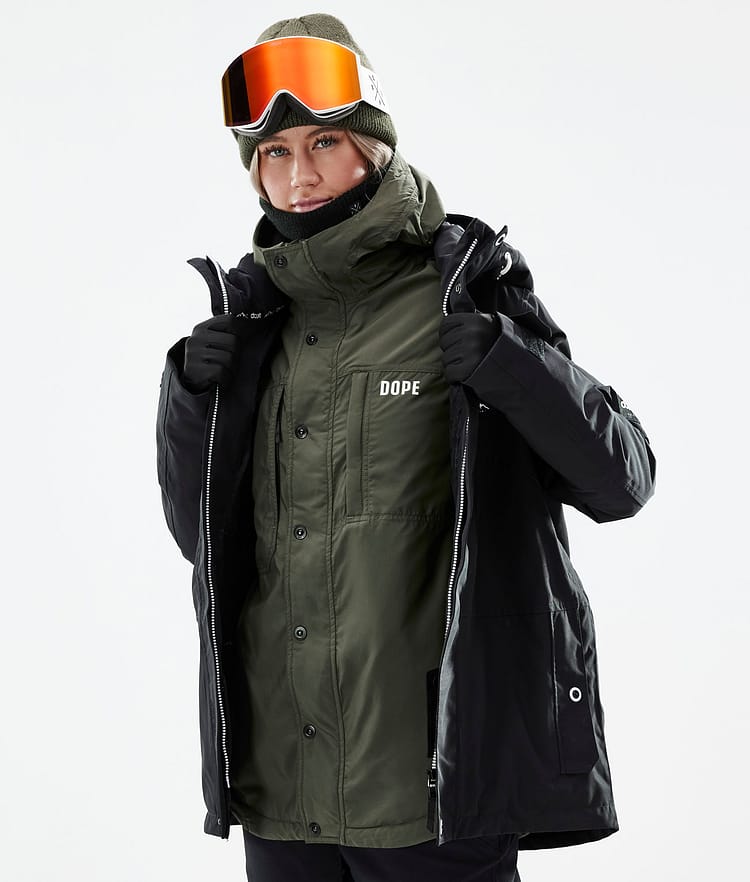 Insulated W Kurtka typu midlayer Narciarski Kobiety Olive Green, Zdjęcie 2 z 12