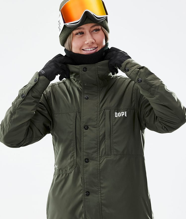Insulated W Kurtka typu midlayer Narciarski Kobiety Olive Green, Zdjęcie 3 z 12