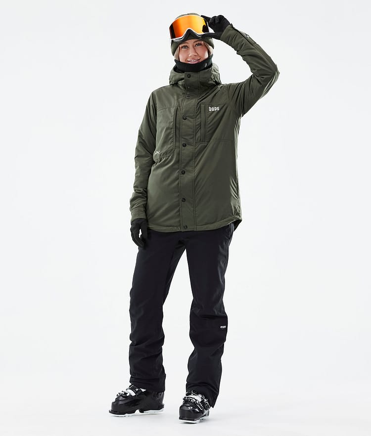 Insulated W Kurtka typu midlayer Narciarski Kobiety Olive Green, Zdjęcie 5 z 12