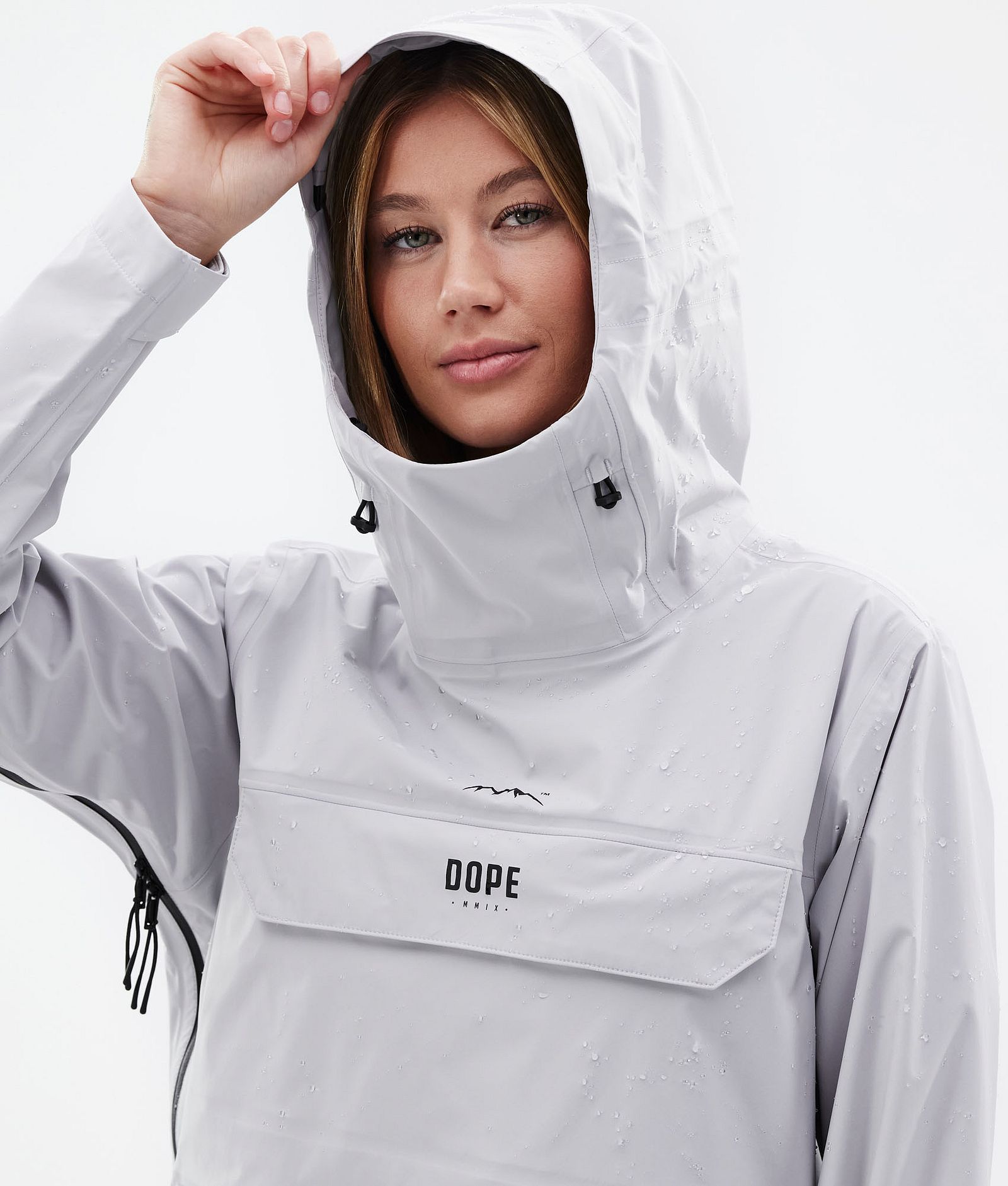 Downpour W Veste de pluie Femme Light Grey, Image 5 sur 10
