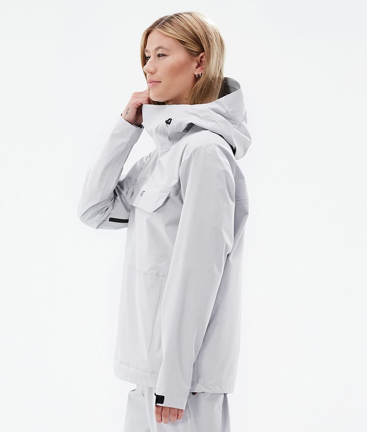 Downpour W Veste de pluie Femme Light Grey, Image 6 sur 10