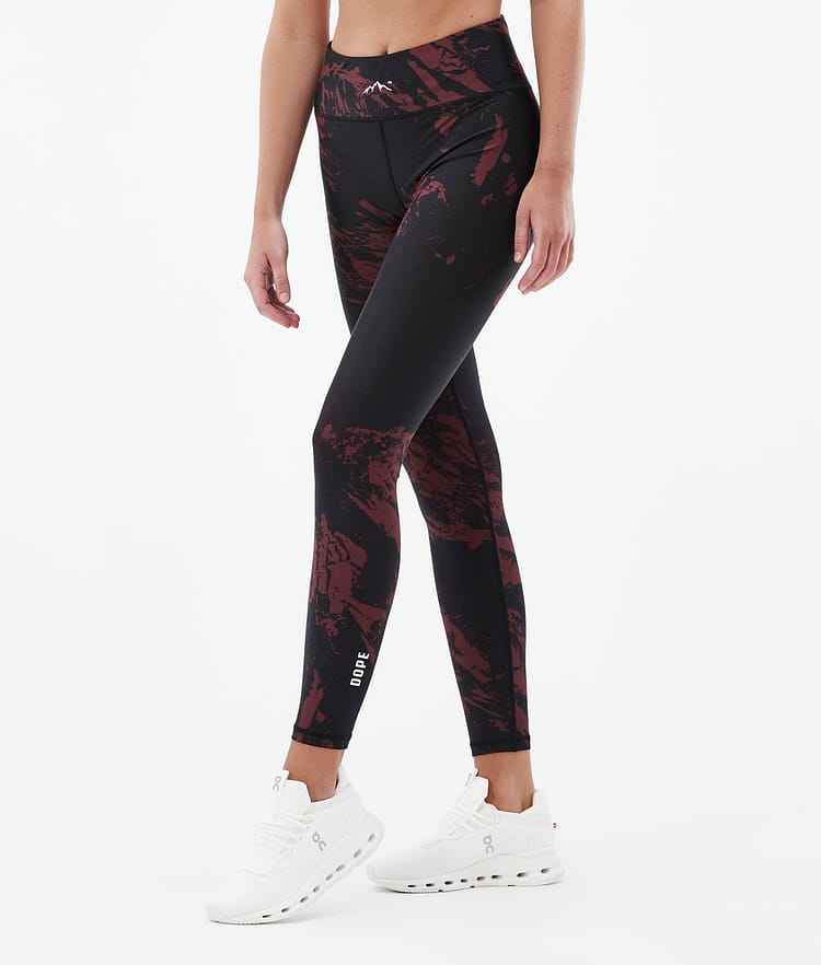 Lofty Leggings Donna Paint Burgundy, Immagine 1 di 7
