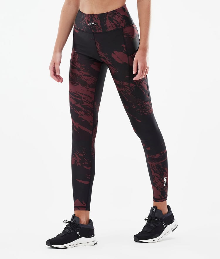Lofty Tech Leggings Damen Paint Burgundy, Bild 1 von 8