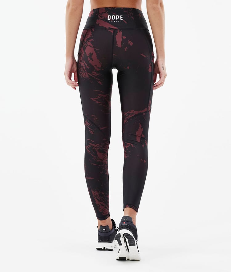 Lofty Tech Leggings Donna Paint Burgundy