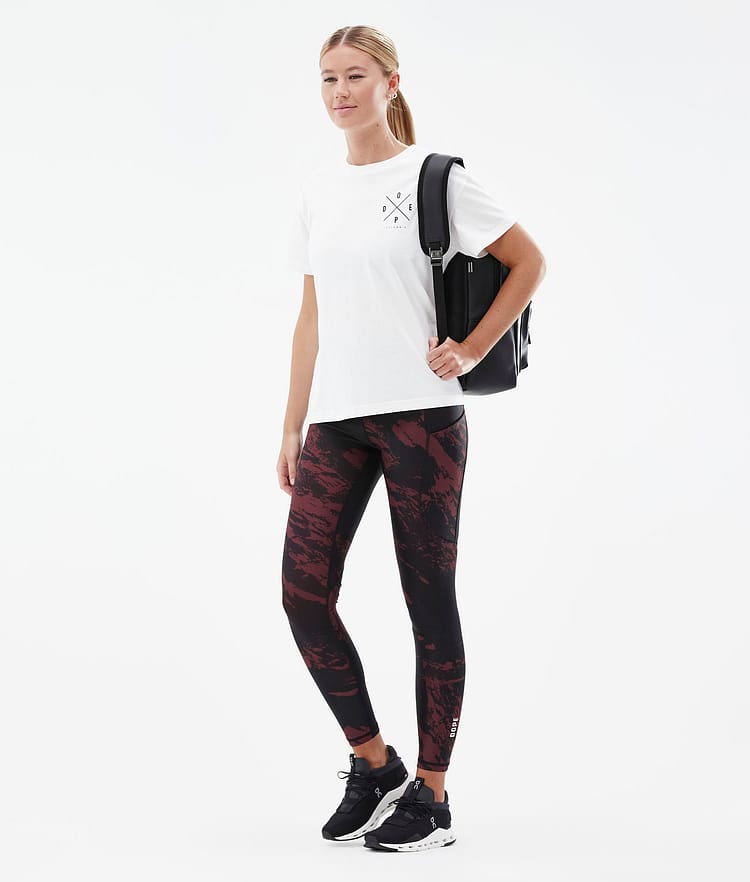 Lofty Tech Leggings Women Paint Burgundy