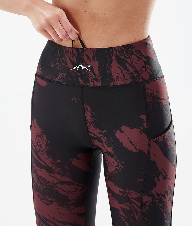 Lofty Tech Leggings Women Paint Burgundy