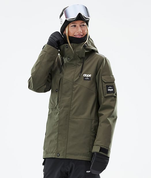 Adept W Veste de Ski Femme Olive Green/Black