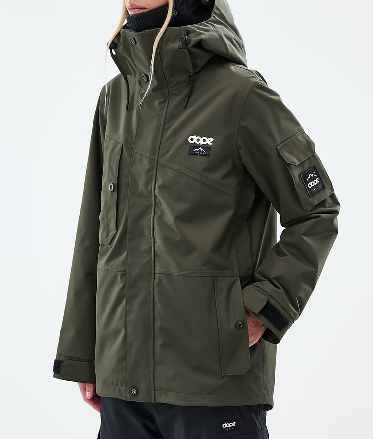 Adept W Snowboardjakke Dame Olive Green, Image 7 of 9