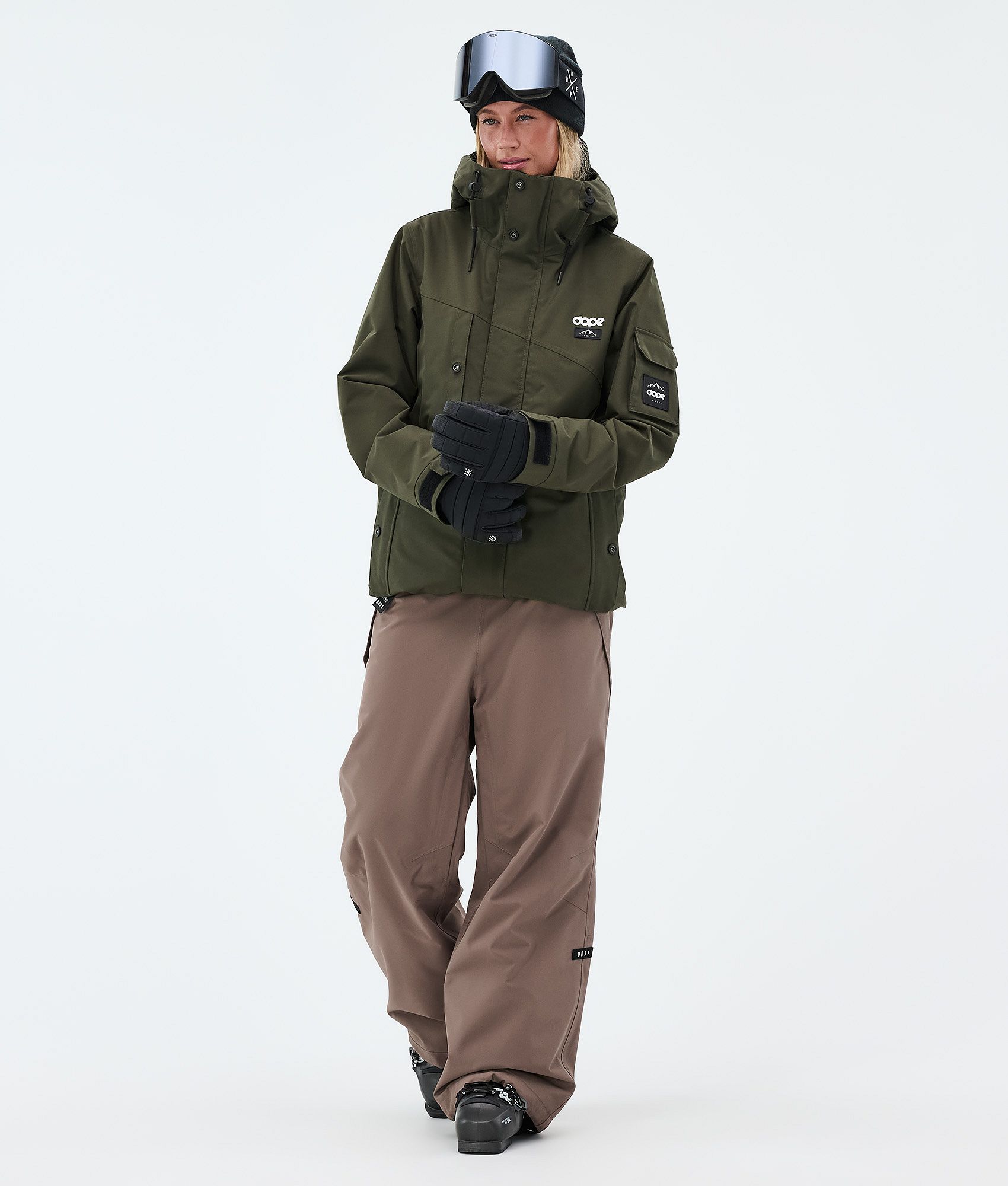 Dope Adept W/Big W Ski Outfit Damen - Olive Green/Walnut