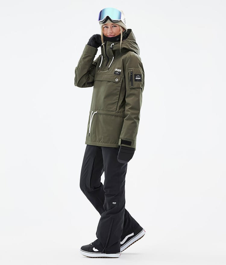 Annok W Lumilautailutakki Naiset Olive Green, Kuva 4 / 9