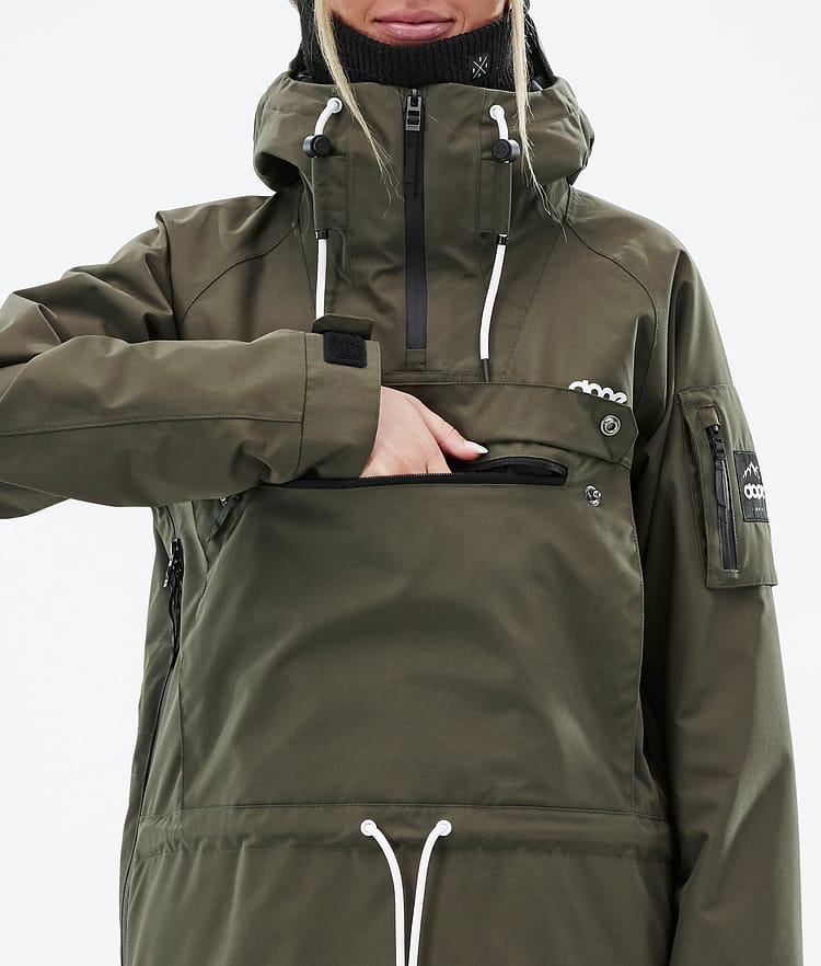 Annok W Lumilautailutakki Naiset Olive Green, Kuva 9 / 9