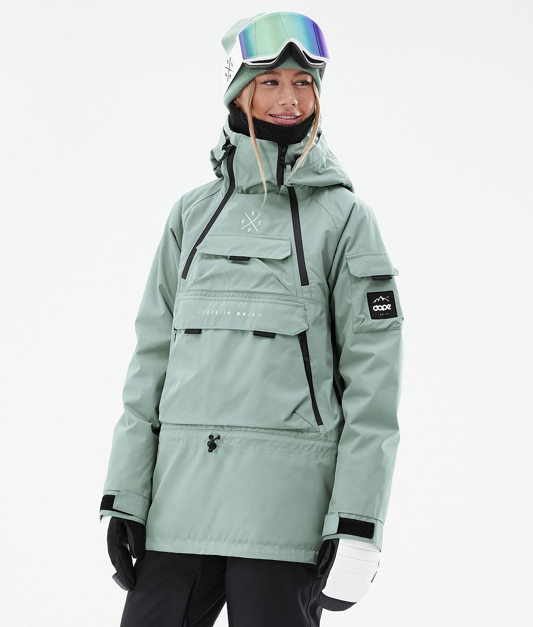 Akin W スノーボードジャケット レディース Faded Green