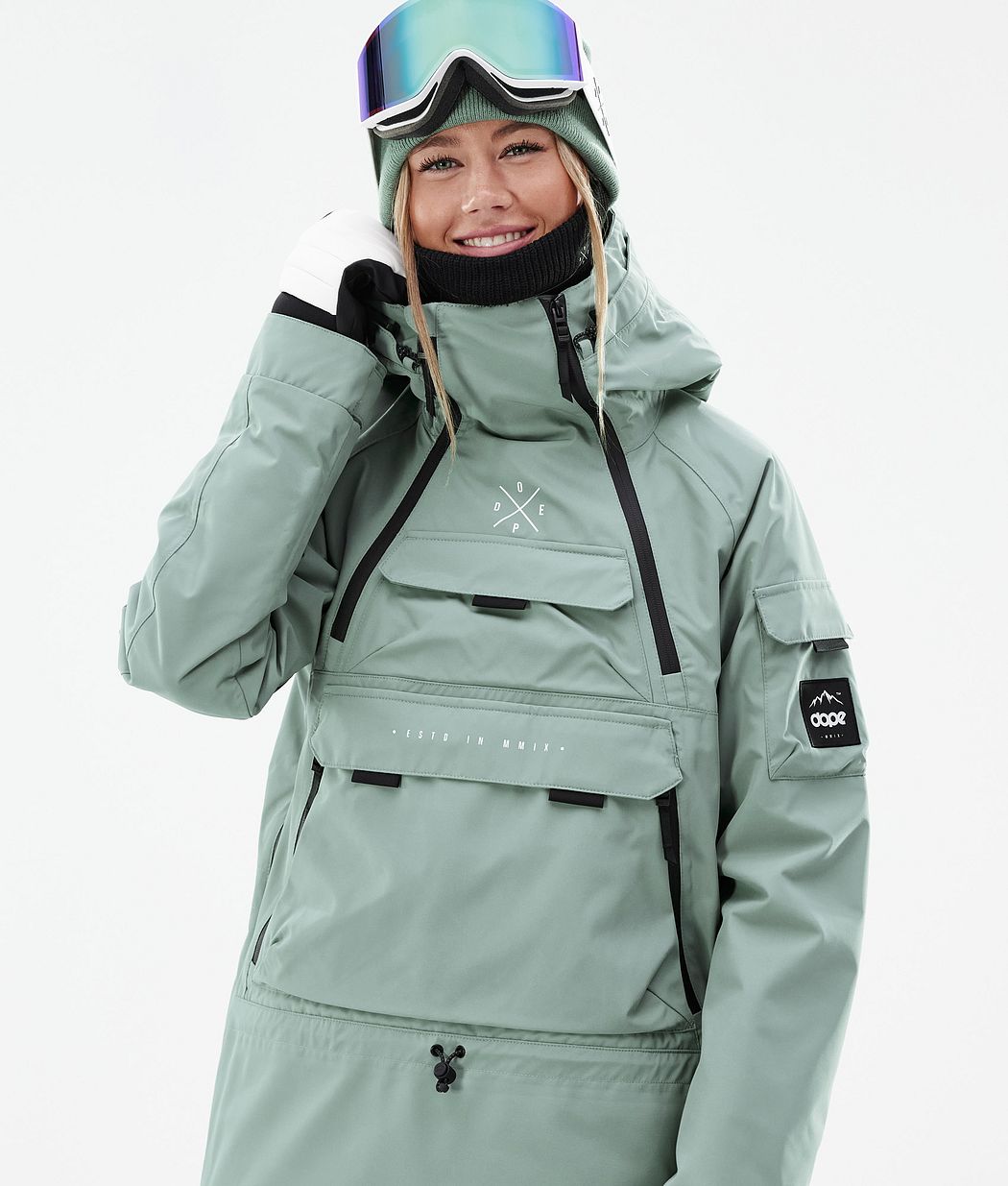 Akin W スノーボードジャケット レディース Faded Green
