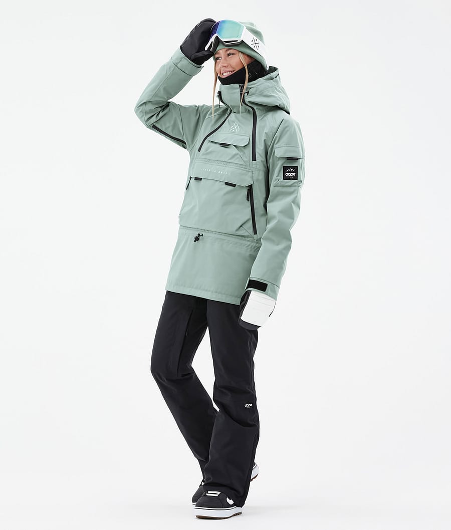 Akin W スノーボードジャケット レディース Faded Green