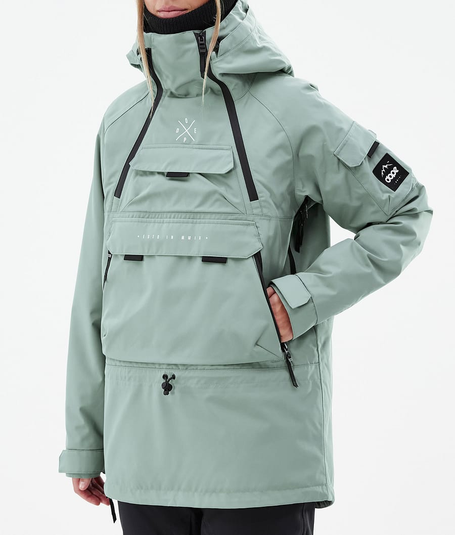 Akin W スノーボードジャケット レディース Faded Green