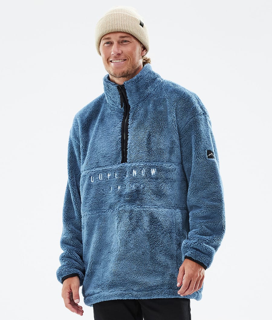 Pile Fleece Sweater Men Blue Steel