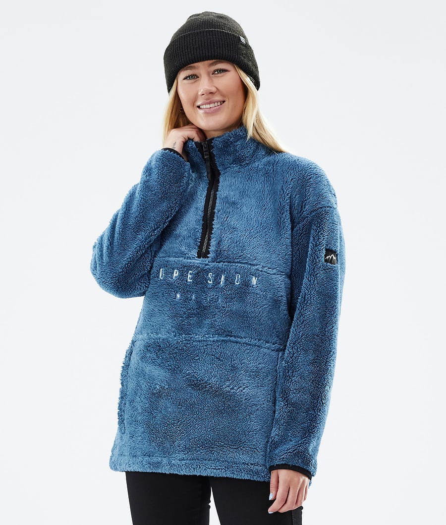 Pile W 2022 Fleece Sweater Women Blue Steel