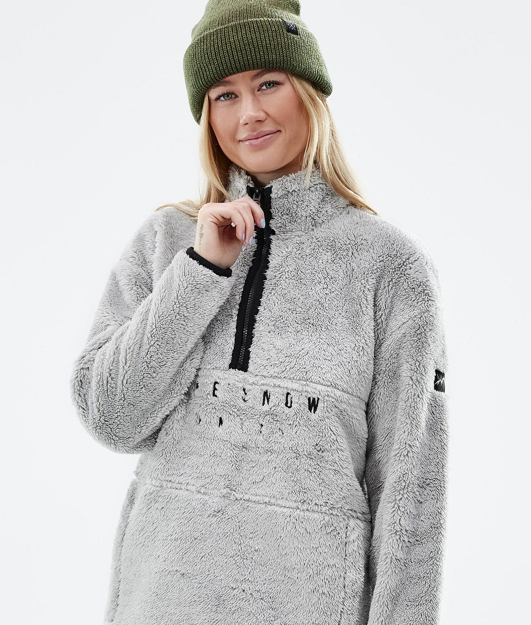 Pile W Fleece Sweater Women Light Grey