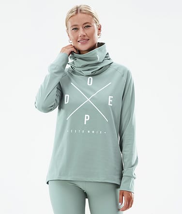 Snuggle W 2022 Baselayer top Dame 2X-Up Faded Green