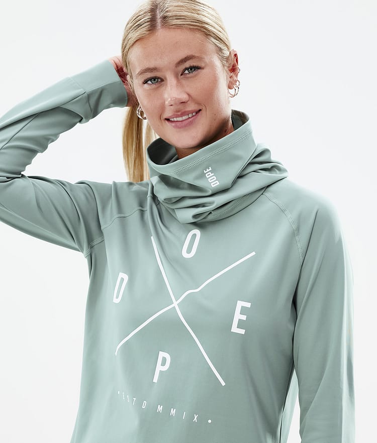 Snuggle W 2022 Baselayer top Dame 2X-Up Faded Green