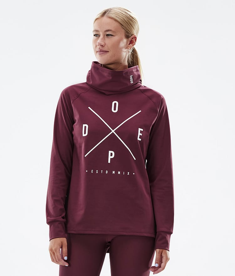 Snuggle W 2022 Basislaag Top Dames 2X-Up Burgundy