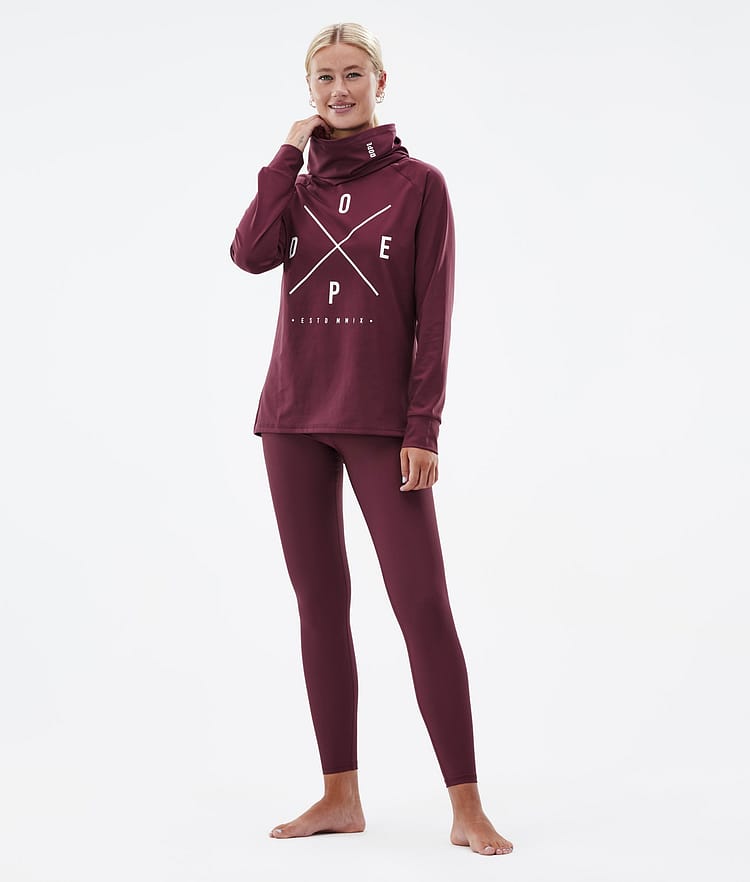 Snuggle W 2022 Basislaag Top Dames 2X-Up Burgundy