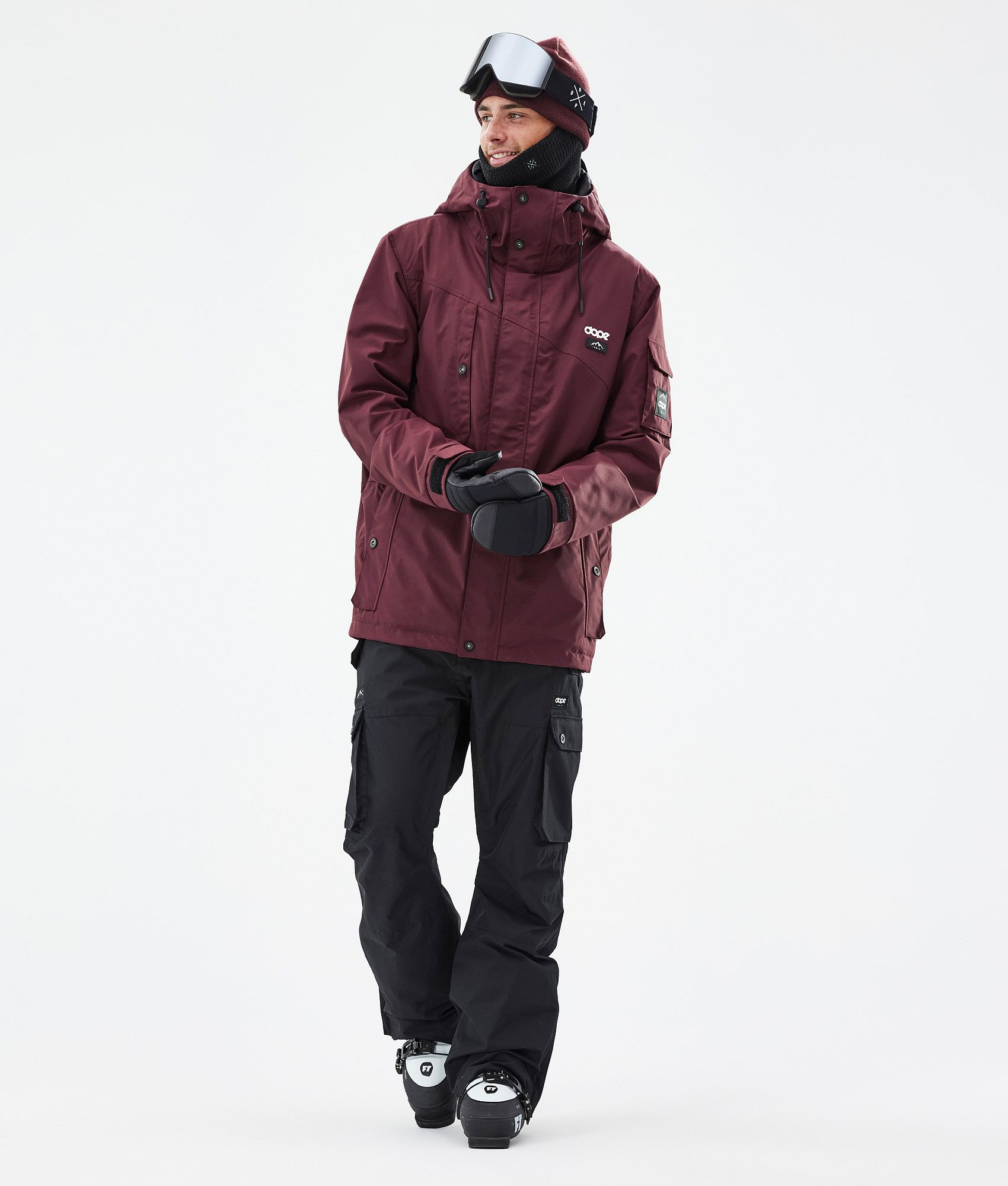Burgundy ski jacket sale