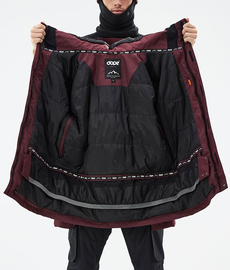 Adept Veste Snowboard Homme Don Burgundy, Image 10 sur 9