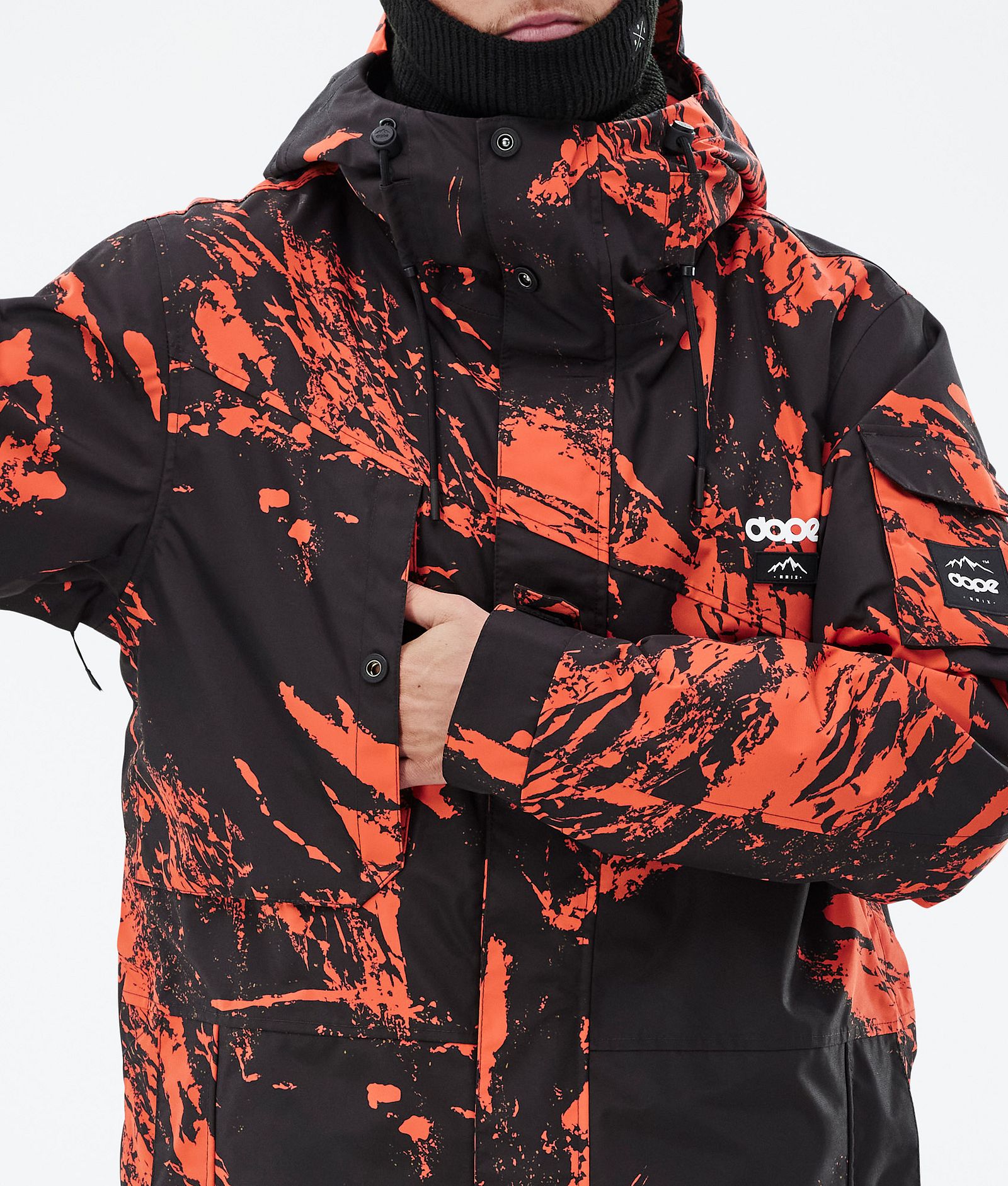 Adept Ski Jacket Men Paint Orange, Image 9 of 10