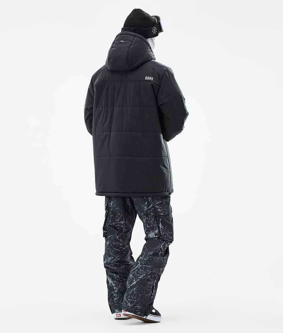 Puffer Snowboard Jacket Men Black