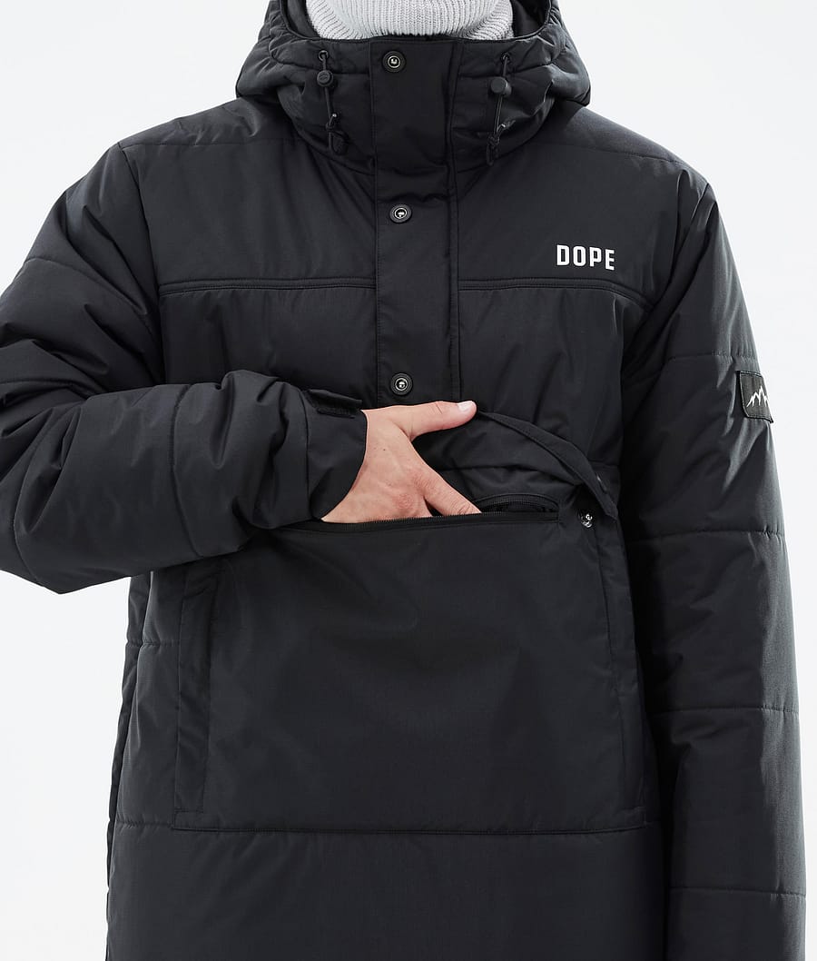 Puffer Snowboard Jacket Men Black
