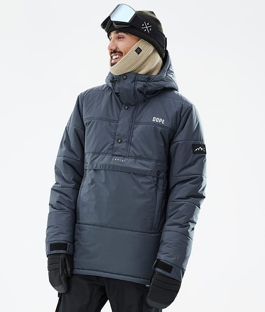 Puffer Veste de Ski Homme Metal Blue