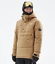 Puffer Snowboard Jacket Men Gold