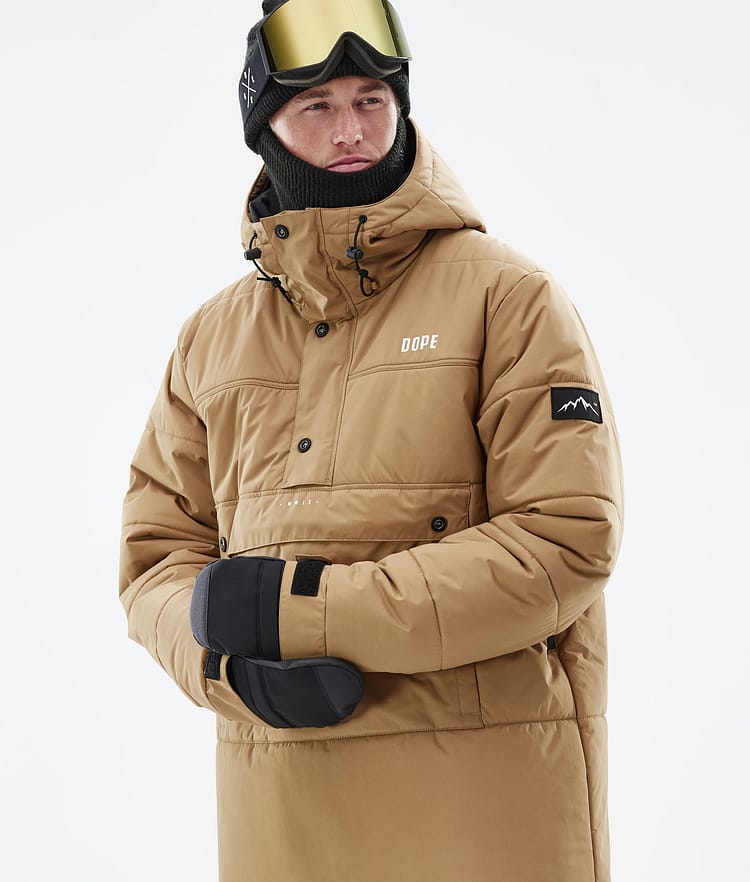 Puffer Ski Jacket Men Gold