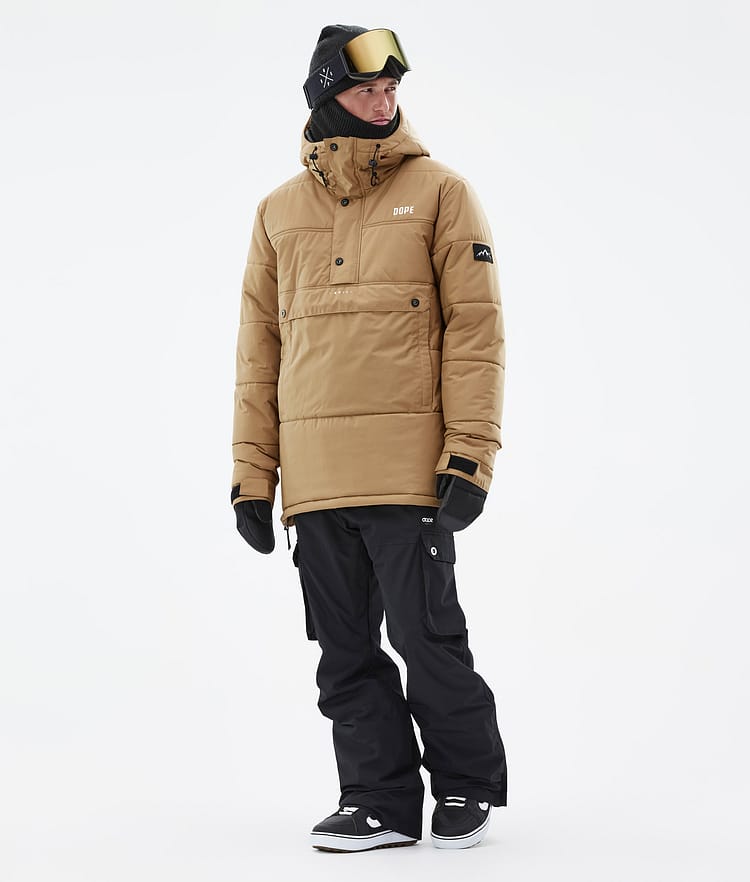 Puffer Snowboard Jacket Men Gold