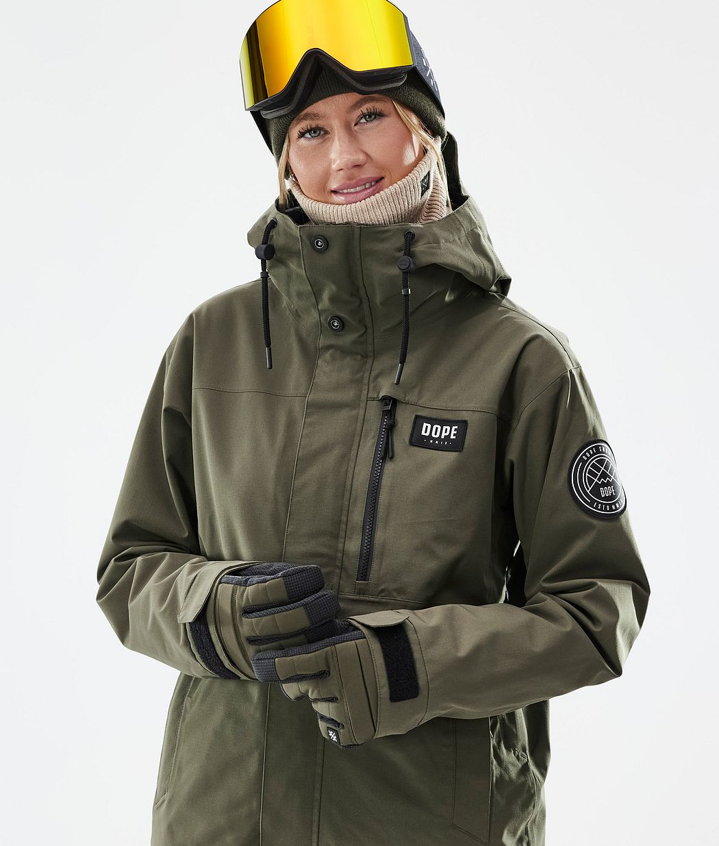 Dope Blizzard W Full Zip Ski Jacket Women Olive Green Dopesnow UK