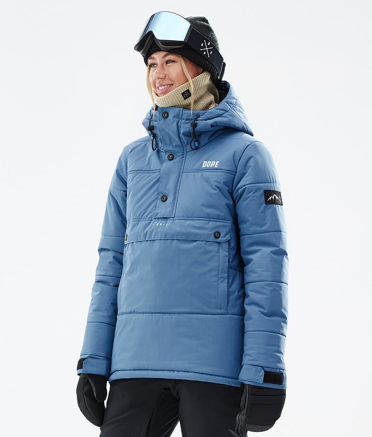 Puffer W Snowboard Jacket Women Blue Steel Renewed, Image 1 of 9